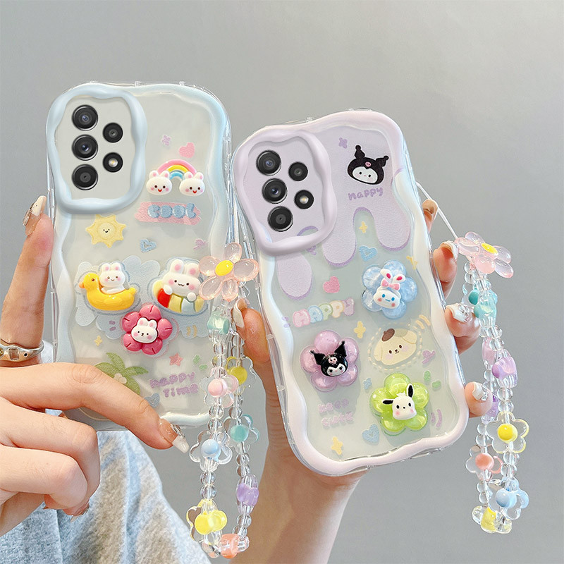 เคส For Samsung Galaxy A23 / A52 / A72 4G/5G TPU เคส BBNYGZ สไตล์ครีม 3D ตุ๊กตากรณีโทรศัพท์ใสที่มีหลายรูปแบบ.