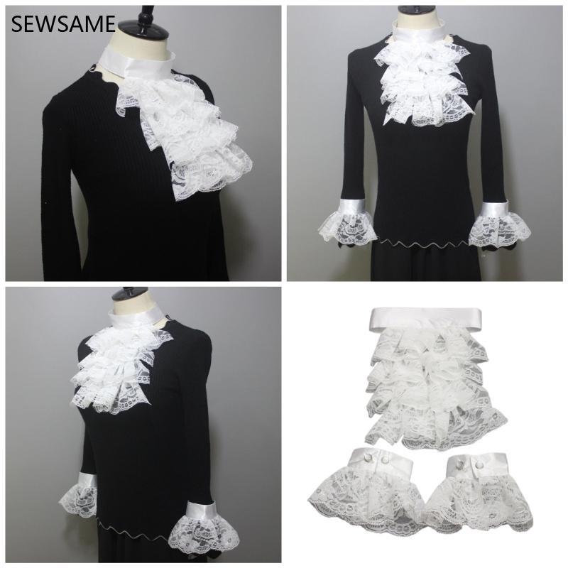 SEWSAME Lady Ruffle Collar ข้อมือ Renaissance Ruffle False Collar สําหรับประสิทธิภาพ
