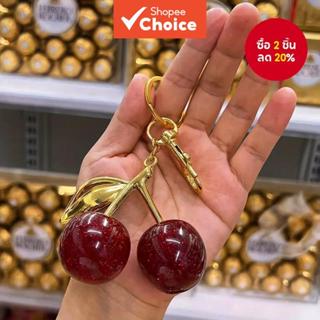 ผลไม้สีทองน่ารักคริสตัลสีแดงเชอร์รี่กระเป๋าสตรีอุปกรณ์เสริมร…