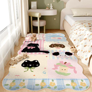 พร้อมส่ง พรมข้างเตียง 40x120cm ลายกราฟิกโดปามีน แคชเมียร์เทียม นุ่มหนากันเย็น กันลื่น ทนสกปรก