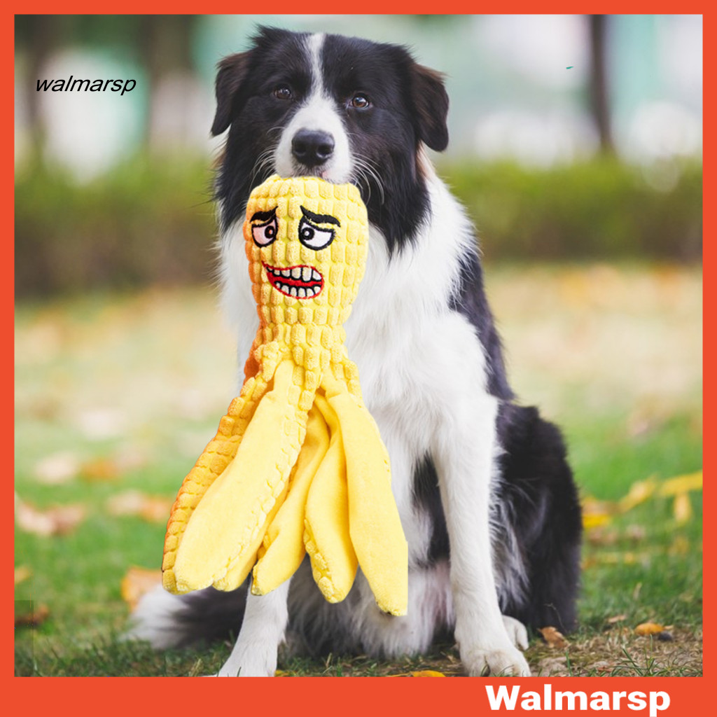 [WMP] Chewable Octopus Toy Plush Whisker Toy Octopus Dog Toy Plush Squeaky Pet Chew Toy ฟันทนทานตลกก