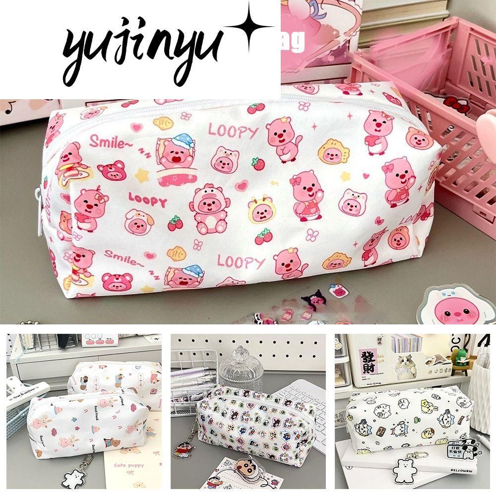 ดินสอ YUJINYU , Back To School Gift Canvas Pen Bag, Portable Large Capacity/Crayon Shin-chan/Cikawa 