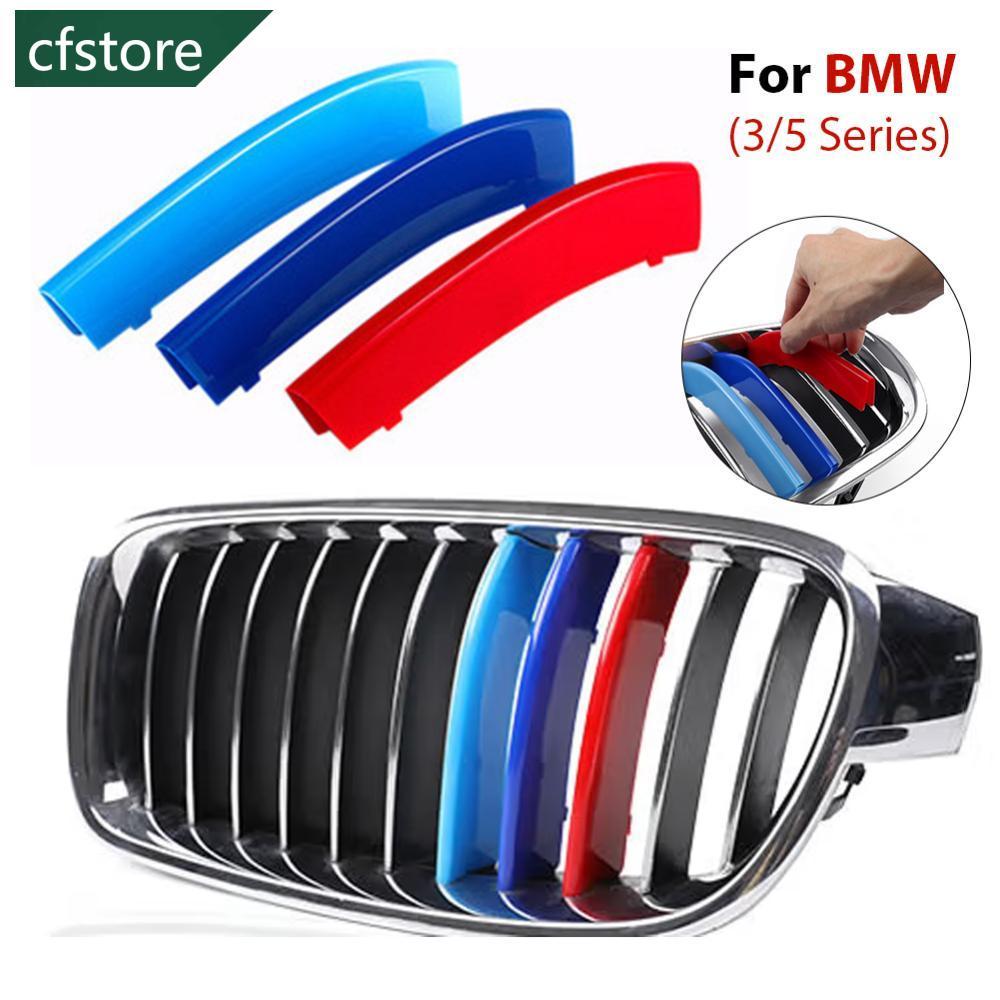CSE 3 ชิ้น/เซ็ต M Power Car Racing Front Grille Trim Strips สําหรับ BMW E46 E90 E91 E92 E93 F30 E60 