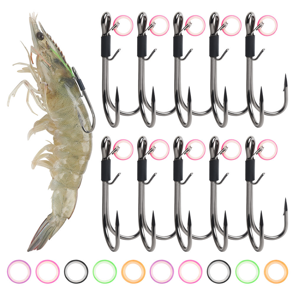 Double Fishing Hook Live Shrimp Hooks Double Hooks Live Bait Holder Shrimp Walker Fishhooks for Bass