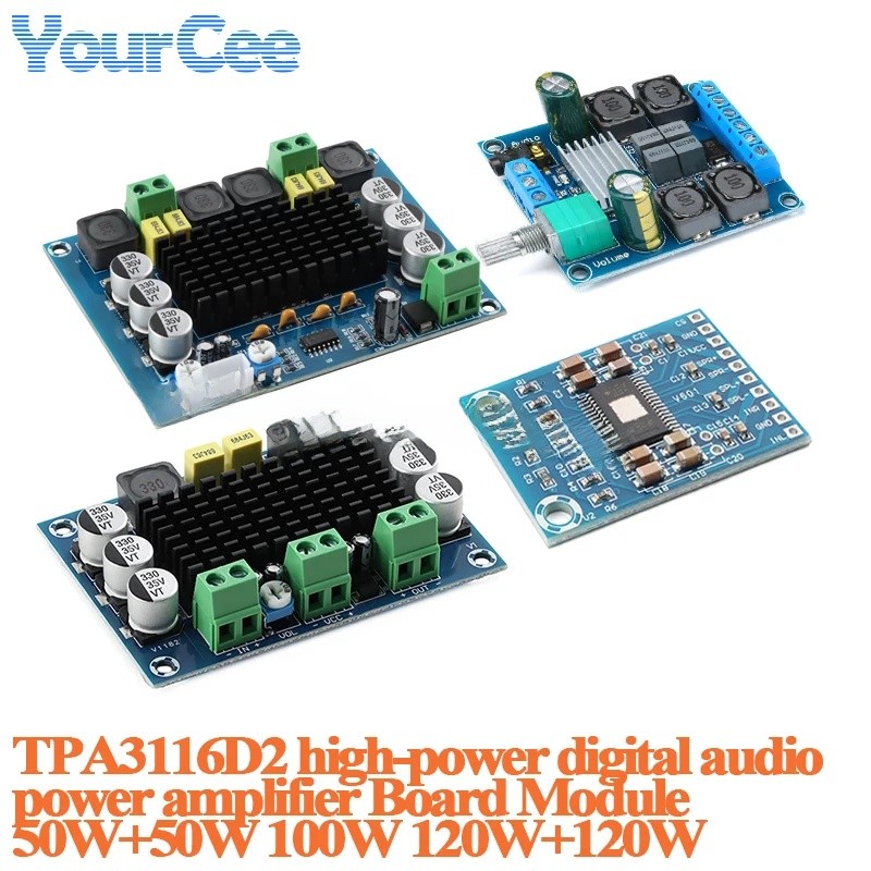 TPA3116D2 Class D เครื่องขยายเสียงดิจิตอลโมดูล XH-M562 50W + 50W สเตอริโอ M542 100W M543 120W + 120W