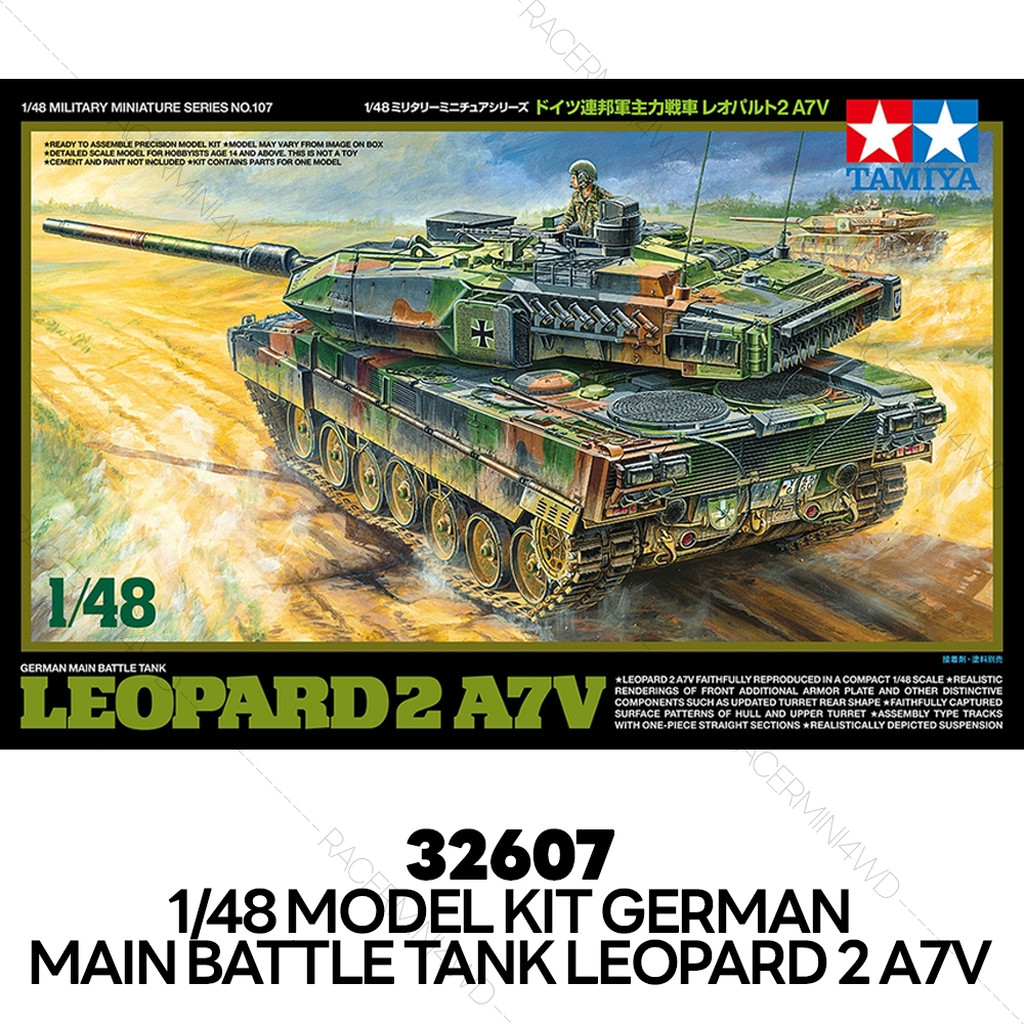 TAMIYA 32607 1/48 Model Kit Leopard 2 A7V German Main Battle Tank
