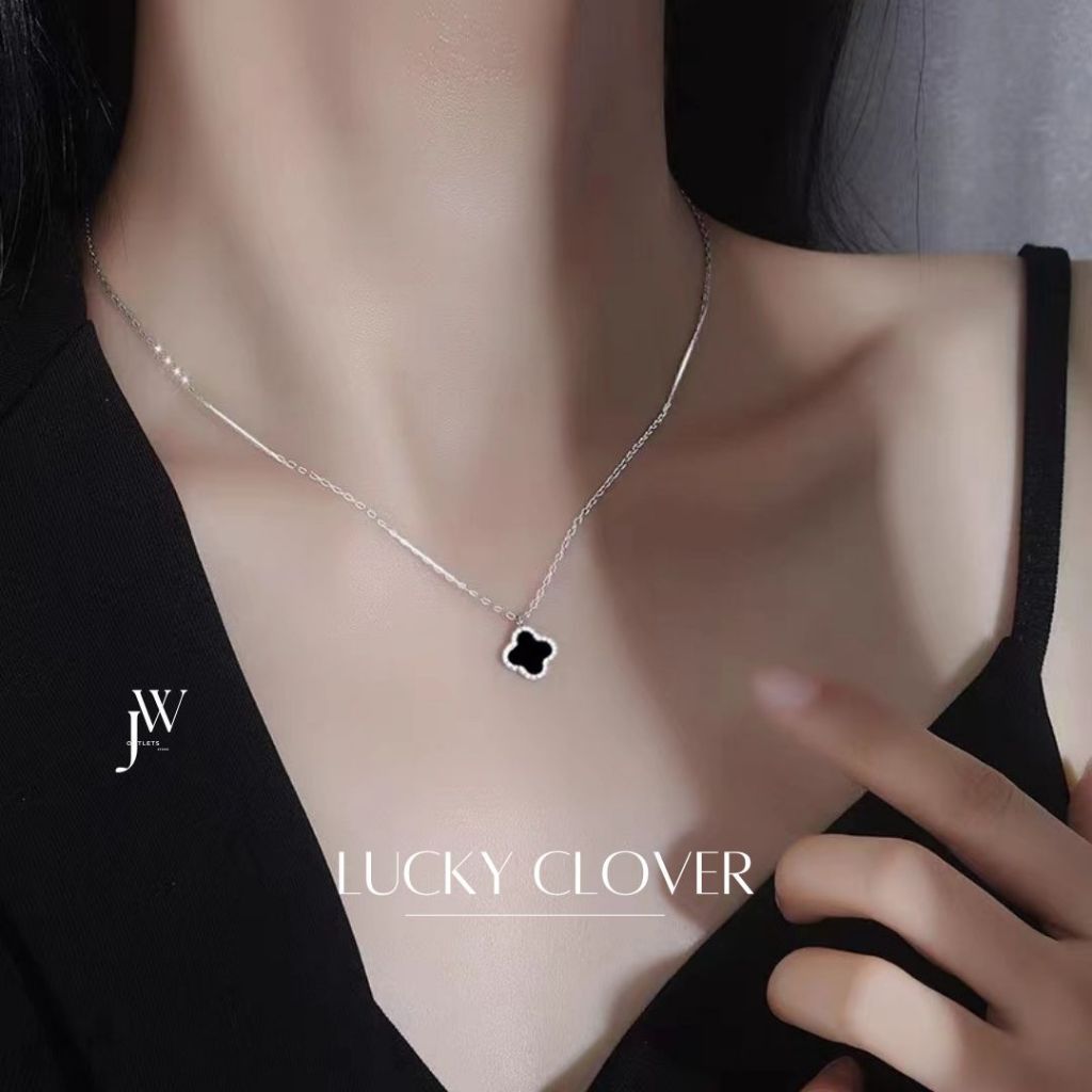 YY.Fashionล้างสต็อกจากโรงงานตรง👍สร้อยคอ Lucky Clover สร้อยคอเงิน สร้อยแฟชั่น ของขวัญให้แฟน ของขวัญ X027