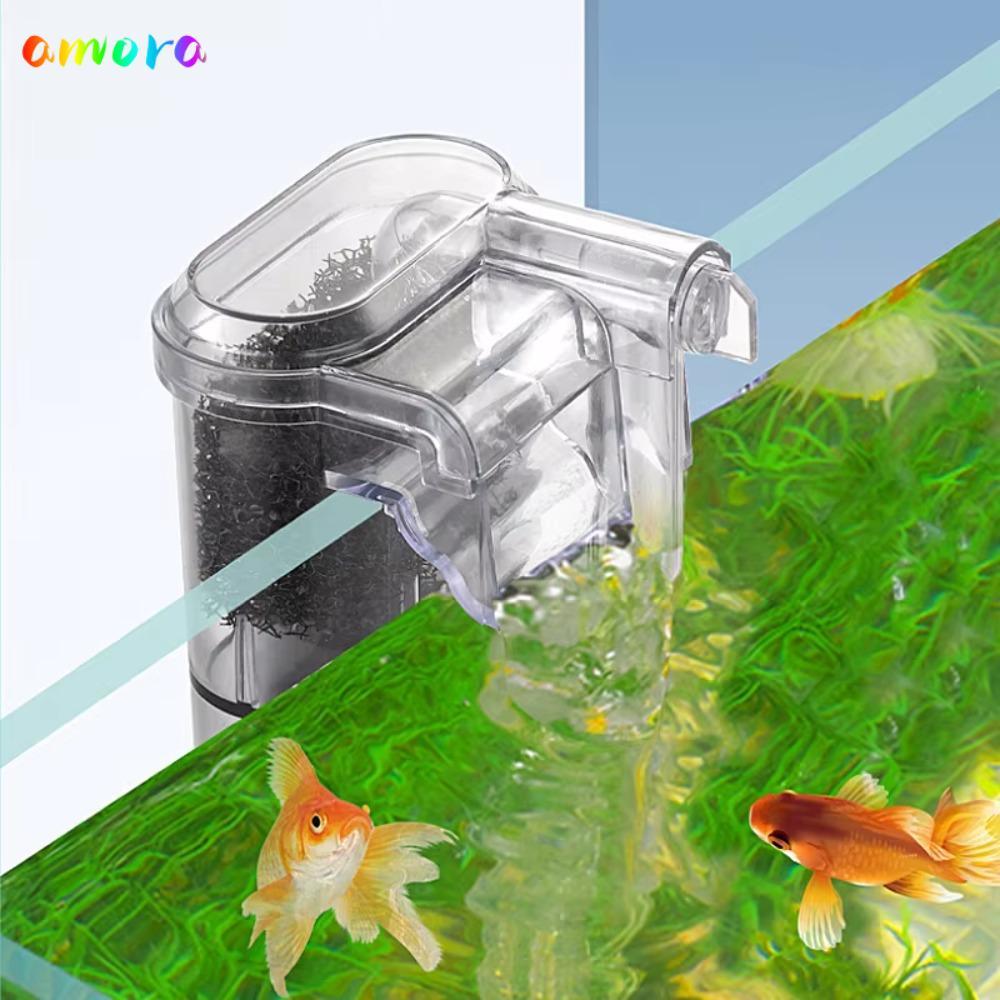 AMORA กรองตู้ปลา, USB Mini Aquarium Filter, Flow 250H/L 2.5W กรองแขวนถังปลาด้านล่าง 30 ซม.