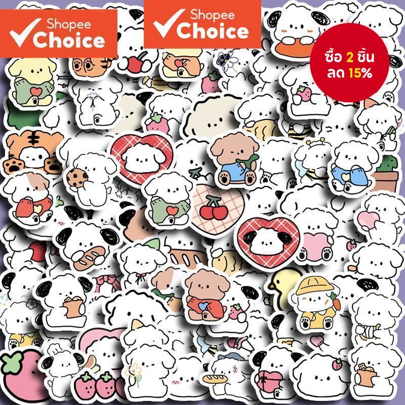 สติกเกอร์ ลายลูกสุนัข สไตล์เกาหลี สําหรับตกแต่งสมุดภาพ เครื่องเขียน Diy จํานวน 100 ชิ้น