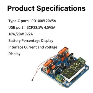 AIDEEPEN 4S High-Power Output แบตเตอรี่ลิเธียมแบบสองทิศทาง Fast Charging PD 100W ชาร์จ/Discharge Integrated Buck-Boost โมดูล 20V 5A