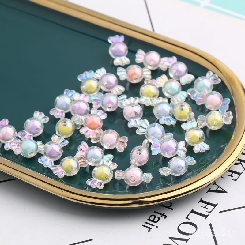 สร้อยคอลูกปัดแฮนด์เมดถักสร้อยข้อมือสีด้านในลูกปัดเด็กสีเมจิกลูกอมขนาดเล็กทําเองประดับด้วยลูกปัดวัสดุ