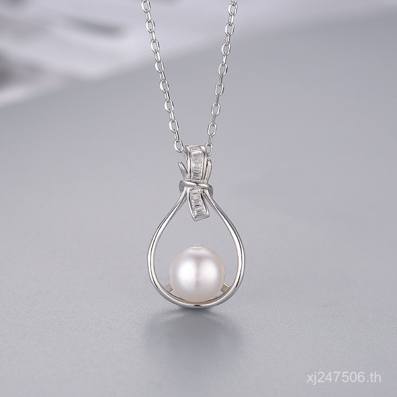 สร้อยคอมุกและจี้เงิน S925 สำหรับผู้หญิง ออกแบบมาเพื่อมอบความหรูหราในฤดูร้อน พร้อมส่ง สไตล์เฉพาะตัวแล