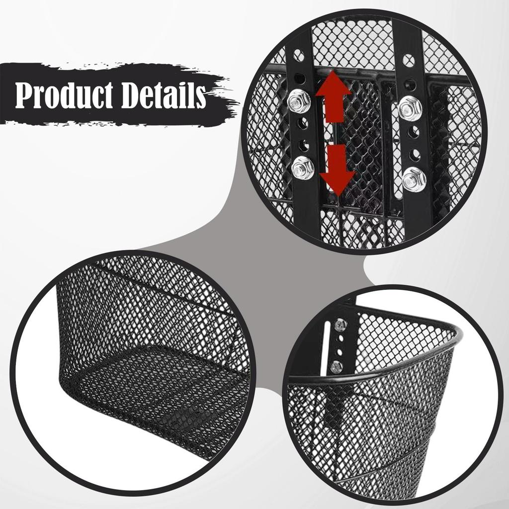 ตะกร้าโลหะสำหรับจักรยาน แบบถอดได้ง่าย ใช้ในการเดินทางและเก็บของสะดวก - รูปที่ 2