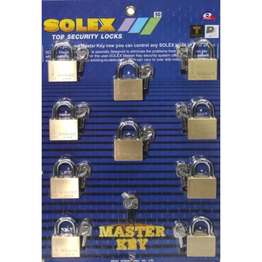 SOLEX 10 Master Keys กุญแจทองเหลือง มาสเตอร์คีย์ 10 ตัว/ชุด โซเล็กซ์
