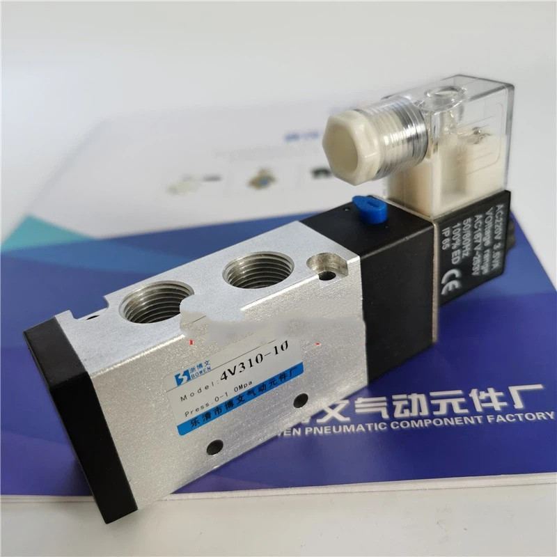 โซลินอยด์วาล์ว 4V310-10 4V310-08 วาล์วอิเล็กทรอนิกส์แบตเตอรี่วาล์วสองทางทิศทางห้าทาง