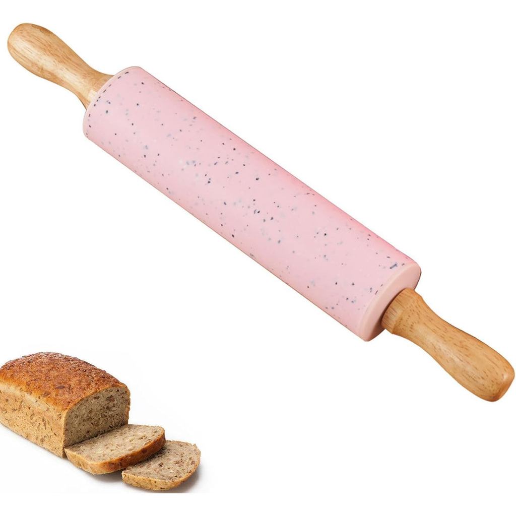 ซิลิโคน Rolling Pin สําหรับเบเกอรี่, Pastry Dough Roller ไม้ Non Stick พื้นผิว Rolling Pin สําหรับแป