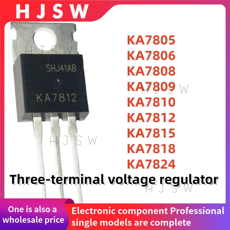 5PCS KA7805 KA7806 KA7808 KA7809 KA7810 KA7812 KA7815 KA7818 KA7824 KA TO-220 สามเครื่องปรับแรงดันไฟ
