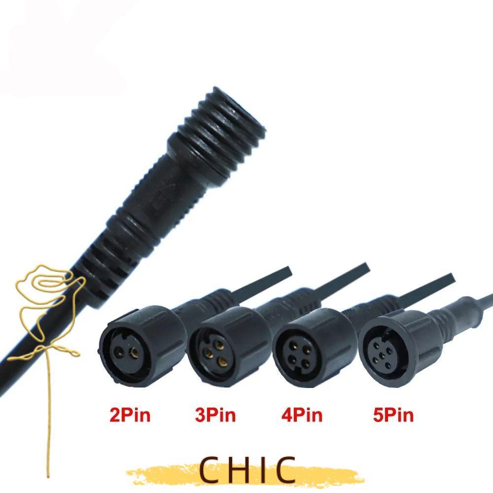 CHIC ชายหญิง LED Connector,สายสีดํา 20 ซม.2Pin 3Pin 4Pin แจ็ค, IP67 2Pin 3Pin 4Pin สายไฟกันน้ํา LED 