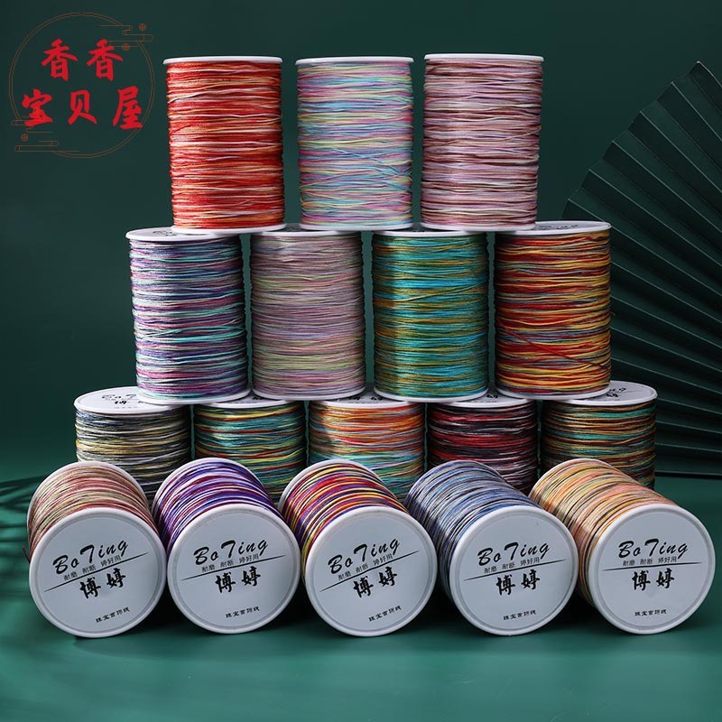Segment Dye No.Segment Dye No. 72ด้าย500เมตรทําเองแฮนด์เมดที่มีสีสันเชือกถักจี้สร้อยข้อมือสร้อยคออุป