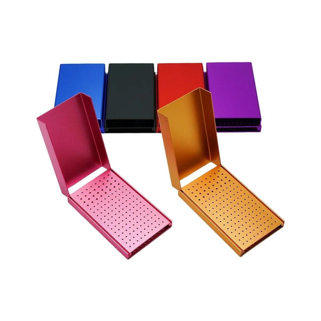 1PC Autoclavable 152-Hole Dental Bur กล่องฆ่าเชื้ออลูมิเนียม FG RA ผู้ถือความเร็วสูง Organizer ที่มี