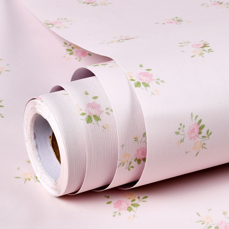 Self-Adhesive Pastoral ดอกไม้วอลล์เปเปอร์กันน้ํา Moisture-Proof ห้องนอนพื้นหลังอบอุ่นสติ๊กเกอร์ติดผนัง Influencer Room สติ๊กเกอร์ตกแต่งผนัง