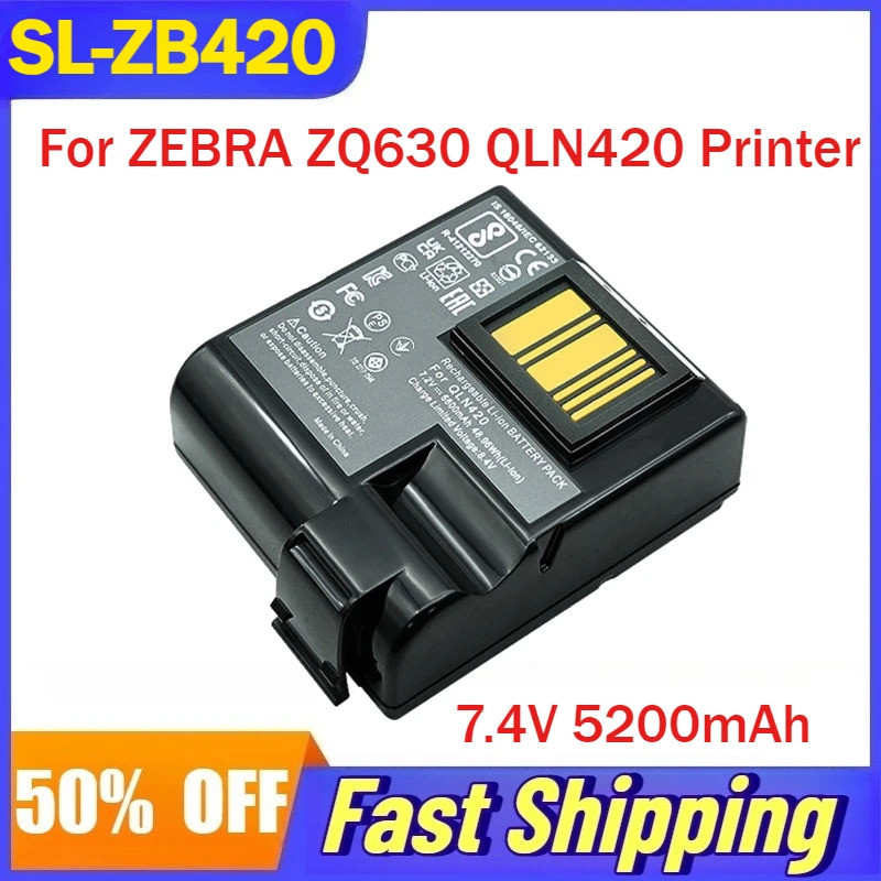 SL-ZB420 7.4V 5200mAh แบตเตอรี่ลิเธียมไอออนสําหรับ ZEBRA ZQ630 QLN420 แบตเตอรี่เครื่องพิมพ์ P1089760