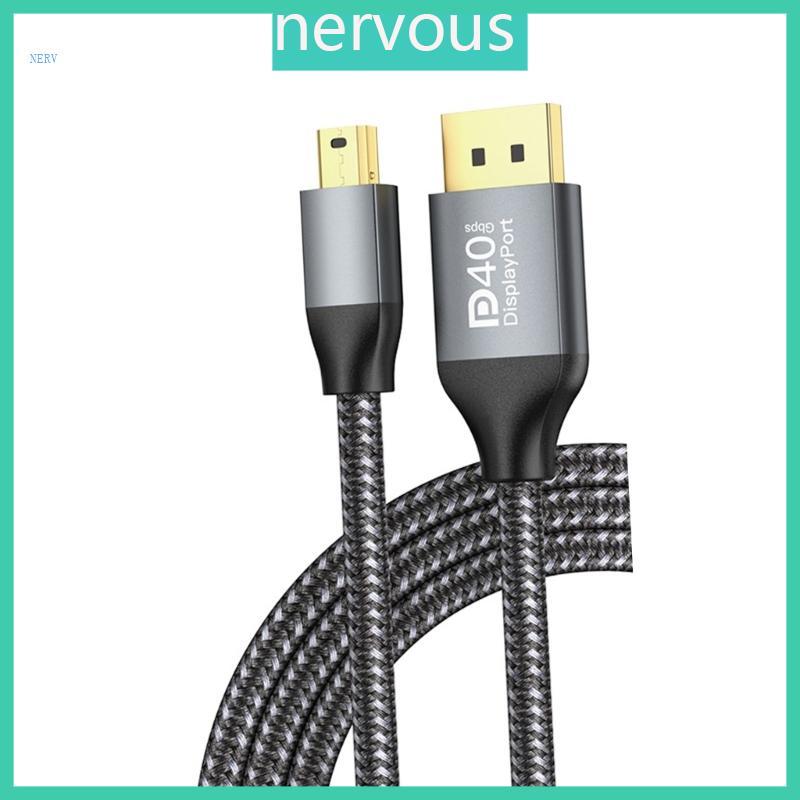 NERV ที่เชื่อถือได้ Mini DisplayPort ไปยังสายเคเบิล DisplayPort 2 1 คุณสมบัติความละเอียดเต็มรูปแบบที