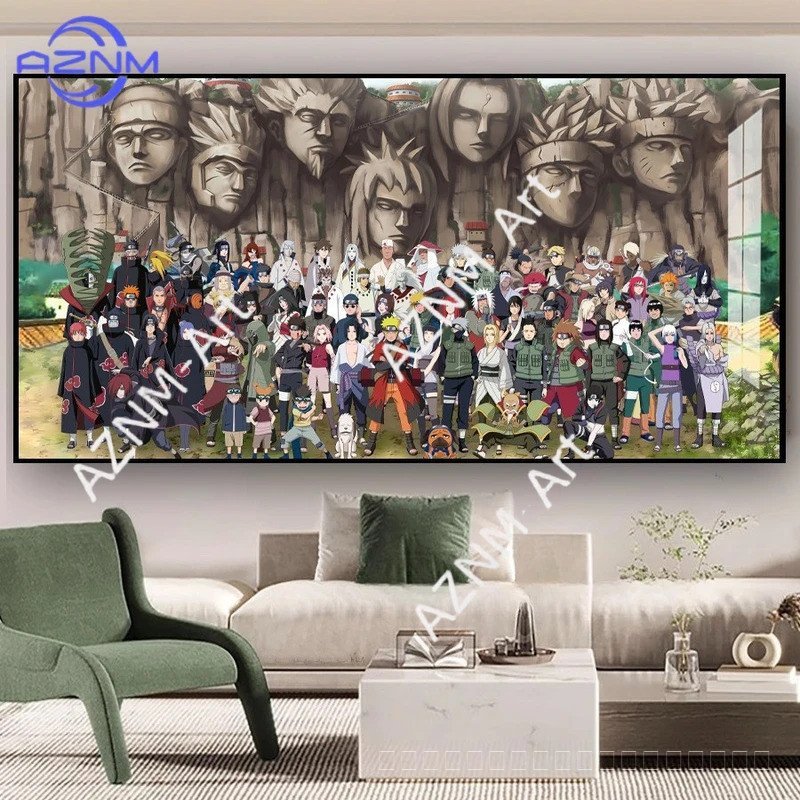 1PC Naruto Family Portrait ภาพวาดตกแต่งโดย XiaoOrganization Naruto ห้องนั่งเล่นข้างเตียง Hanging Cartoon อะนิเมะโปสเตอร์ภาพจิตรกรรมฝาผนัง