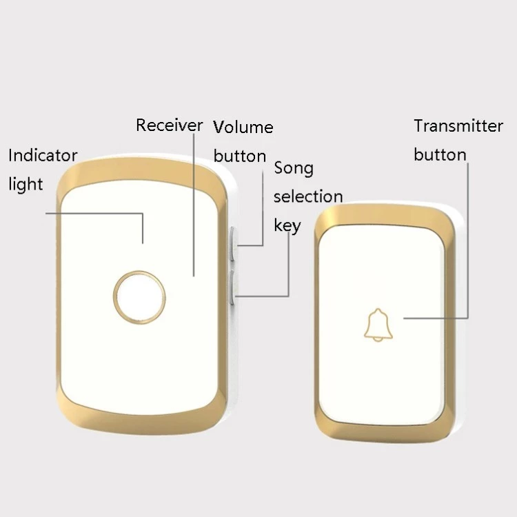 CACAZI A20 Wireless Doorbell Smart Home Digital Music US Plug thumbnail 5