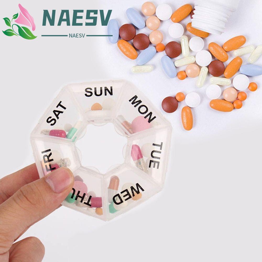NAESV ตลับยาวิตามิน 7 วันรายสัปดาห์เครื่องจ่ายยาแบบพกพา