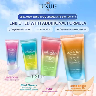 🔥แพ็กเก็ทใหม่ Skin Aqua Tone-Up UV Essence SPF50+PA++++ 80g. กันแดด กึ่งเมคอัพเบส ปรับสีผิว💥✨