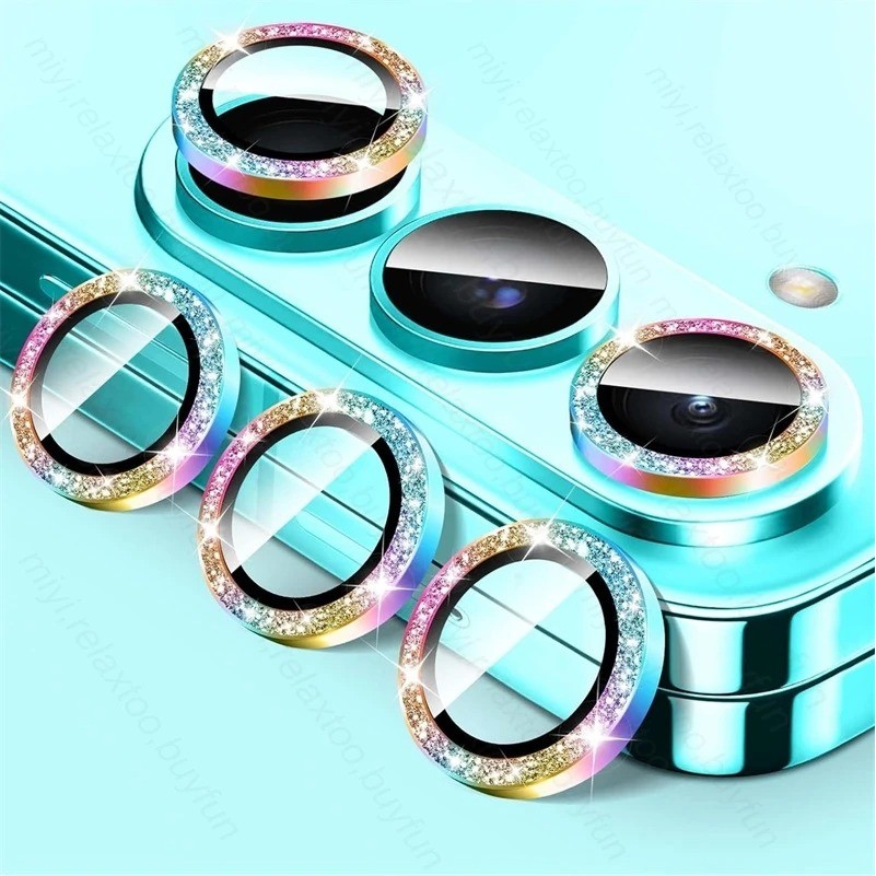 สําหรับ Samsung Galaxy A37 A57 โทรศัพท์กลับเลนส์ Glitter แหวนโลหะสําหรับ Samsung GalaxyA57 GalaxyA37 เลนส์กล้องกรณีกระจกนิรภัยป้องกัน