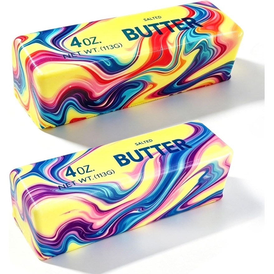 2 แพ็คช้า Rising Butter & Dumpling Squishies,นุ่มยืดเนยบีบของเล่นอยู่ไม่สุข,ประสาทสัมผัสความเครียดบรรเทาของเล่นสําหรับงานปาร์ตี้โปรดปราน