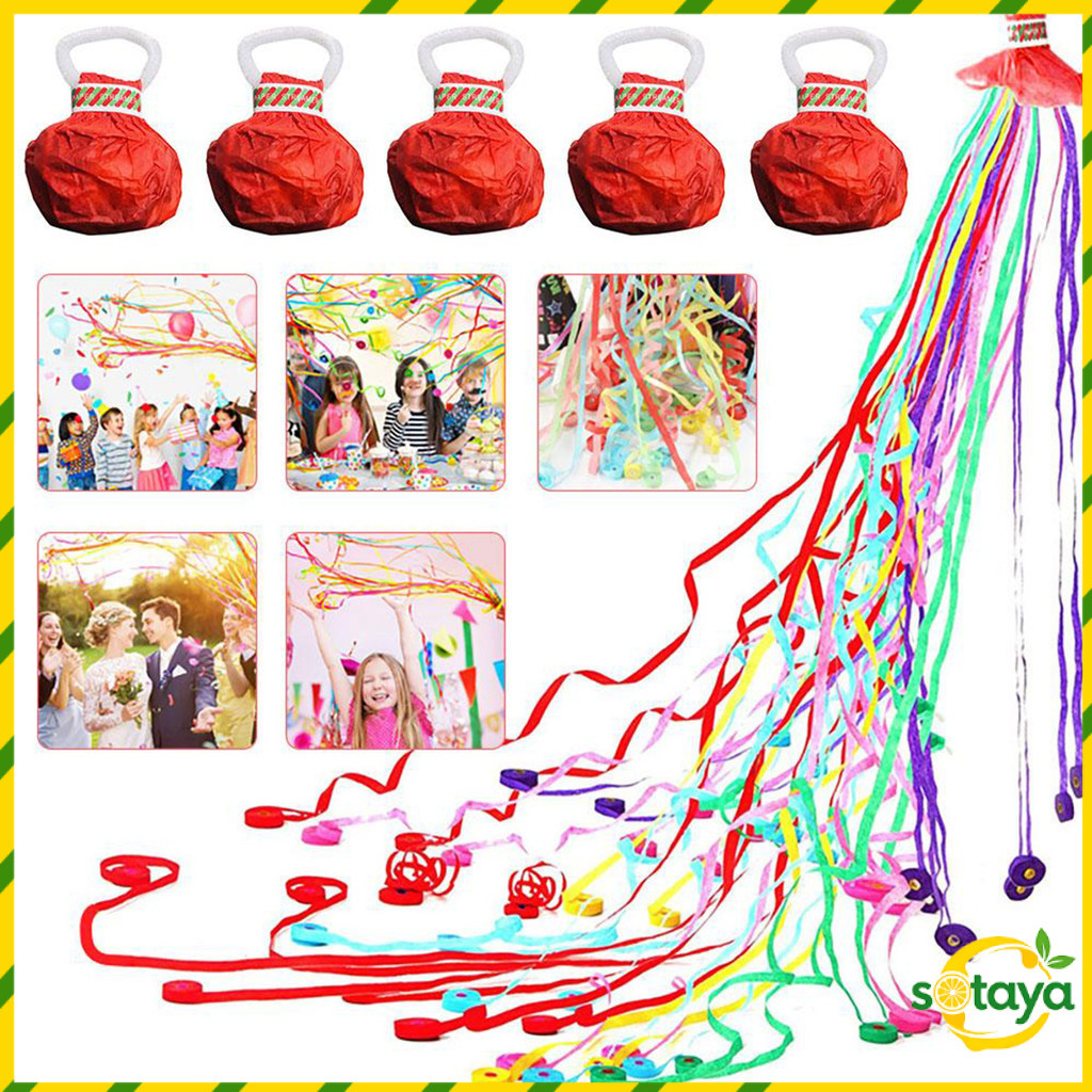 Sotaya สายรุ้งฉลองเปิดงานปาร์ตี้ พลุกระดาษ แบบโยน ริบบิ้นกระดาษ ฉลองปาตี้ ริบบิ้นกระดาษขว้างมือ