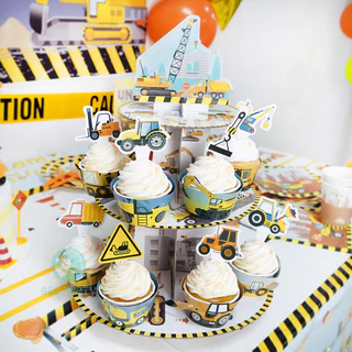 GeeParty อุปกรณ์บนโต๊ะปาร์ตี้ธีมก่อสร้าง สำหรับเด็ก ตกแต่งงานวันเกิด ปาร์ตี้สนุกสนาน