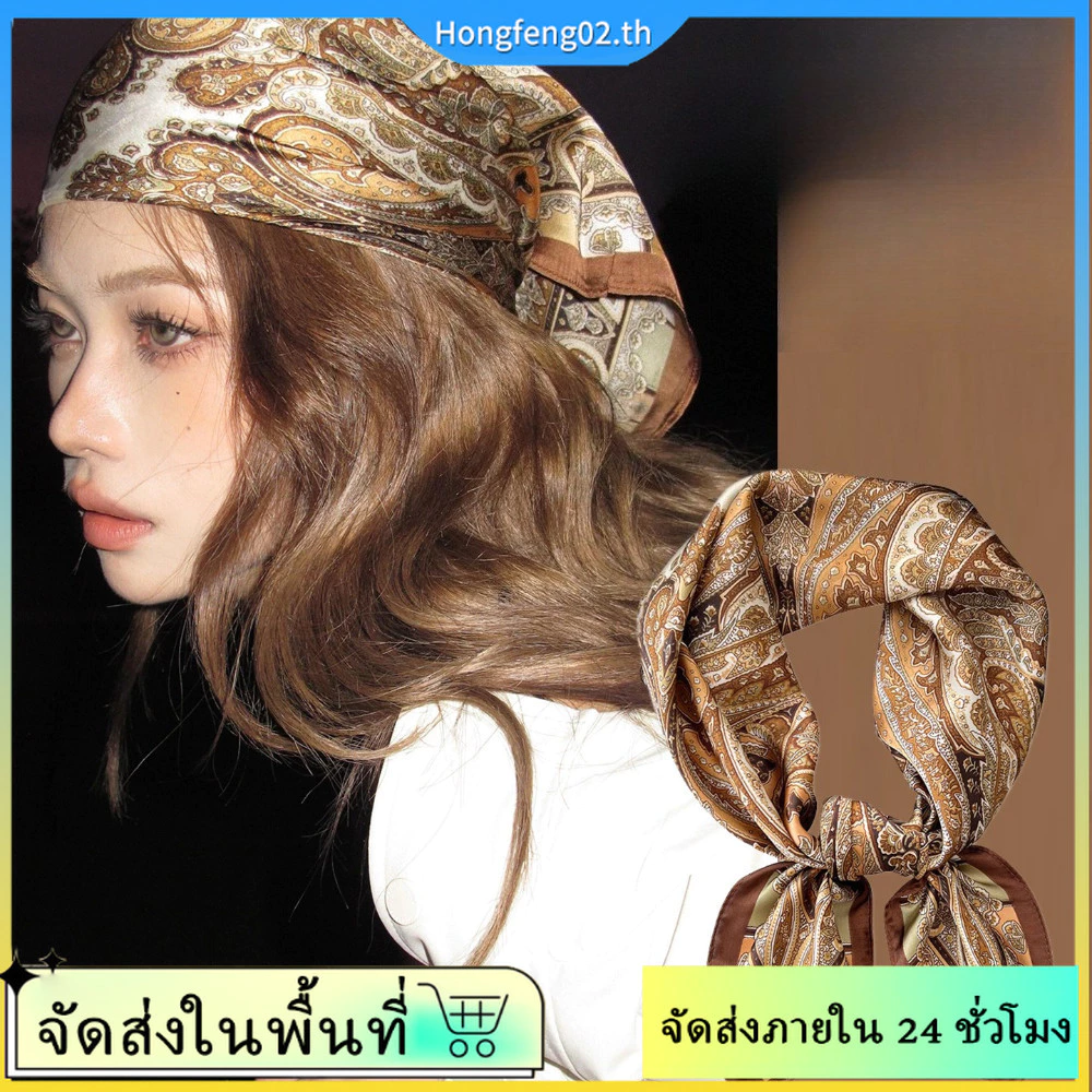 (จัดส่งในพื้นที่) ผ้าพันคอพิมพ์ลายเก๋ไก๋ เครื่องประดับคอสไตล์ฮิปฮอป Y2K เหมาะสำหรับสาวแฟชั่น