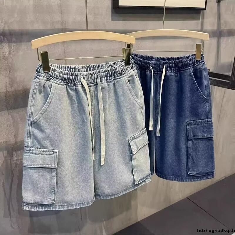 URTHE - กางเกงยีนส์ ขาสั้น สีฟอก รุ่น MINI DENIM SHORTS