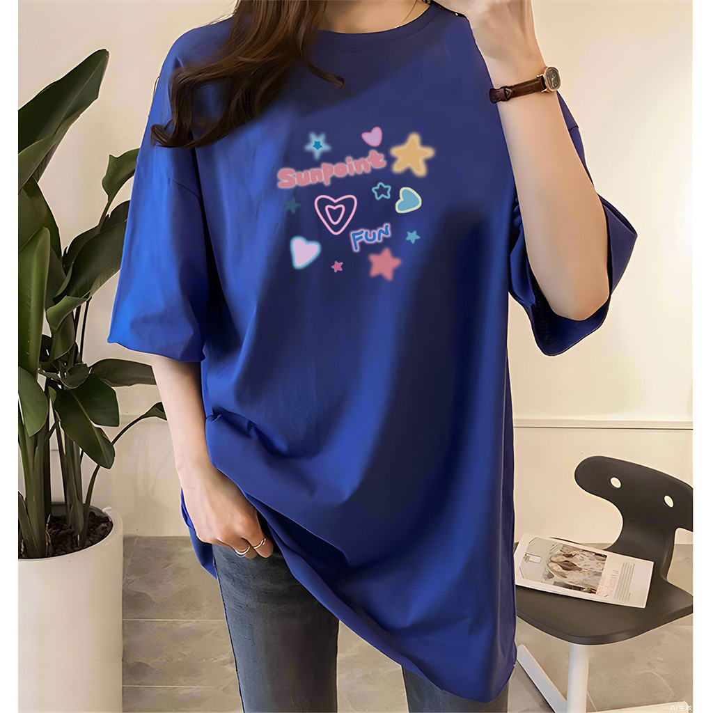 2026[AMYGO] 2Y358 หลวม Tshirt ผู้หญิง Crop Tops PLUS ขนาดเสื้อผ้าผู้หญิง T เสื้อผู้หญิงเสื้อผ้าราคาถ