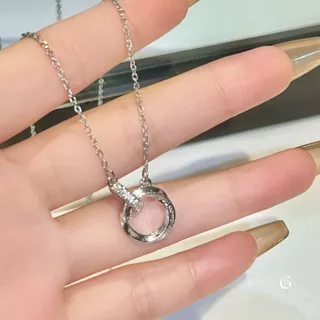 GLAMOR✨สร้อยคอเงิน Promise สร้อยคอเงินแท้925 จี้เพชร สไตล์เกาหลี สร้อยคอแฟชั่น สร้อยคอห่วงคล้อง X016