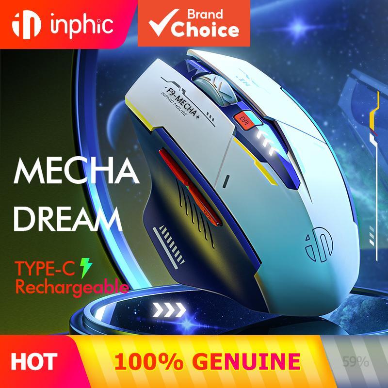 เมาส์เกมมิ่งไร้สาย Inphic F9 2.4G 800 ถึง 2400DPI ออกแบบตามหลักสรีรศาสตร์ เงียบ สําหรับคอมพิวเตอร์ แล็ปท็อป