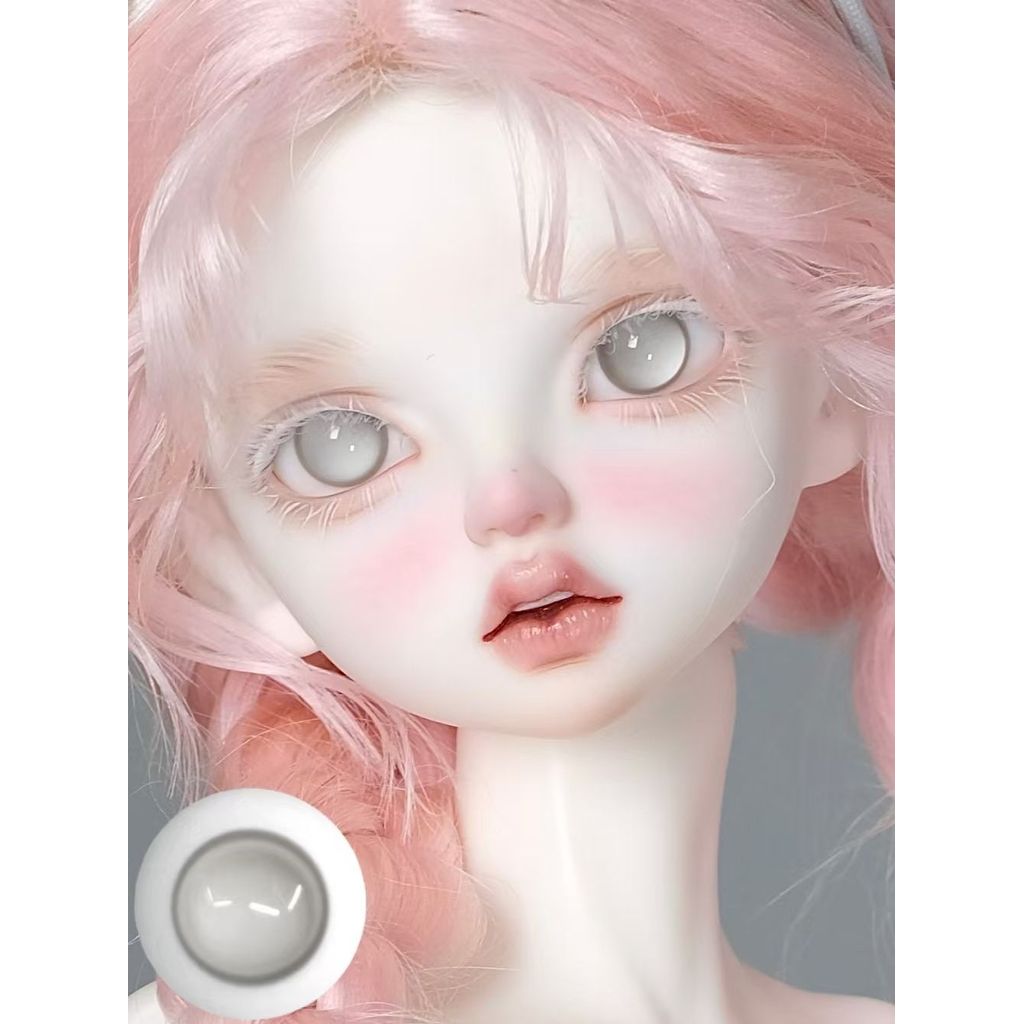 ตุ๊กตา BJD สีเทา non-pupil ตาแก้วอเนกประสงค์ 12 มม.14 มม. 16 มม.