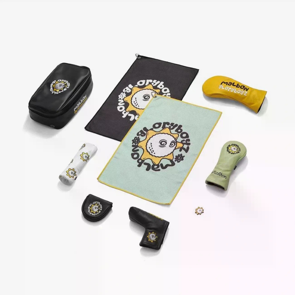 Malbon & GLOGANG ฝาครอบไม้กอล์ฟแบรนด์ร่วม No. 1 ฝาครอบไม้ฝาครอบพัตเตอร์คลับฝาครอบป้องกัน