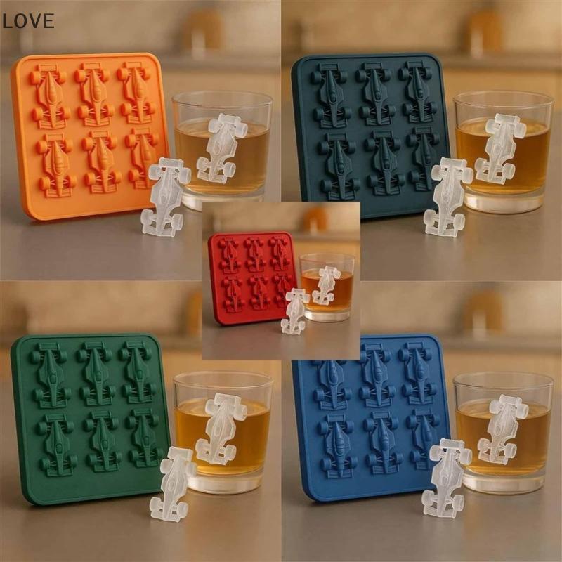 [JJCW] 6-Cavity Formula Racing Car Ice Mold Ice Mold, Silicone Racing Car Jelly Mold 3d Race Car Tum