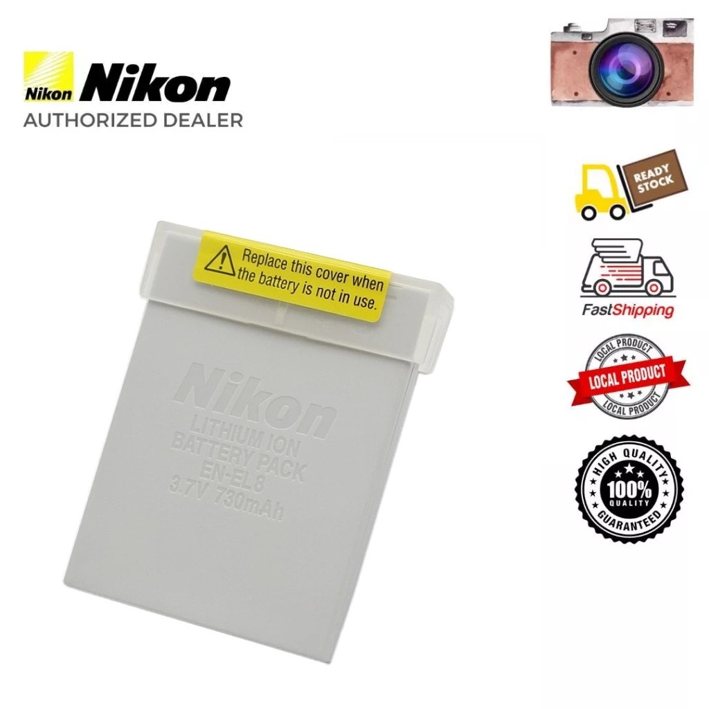 Genuine Nikon En-EL8 แบตเตอรี่เหมาะสําหรับ For Nikon Coolpix P1,P2,S1,S2,S3,S5,S6,S7c,S9,S50C,S51,S52,S52c