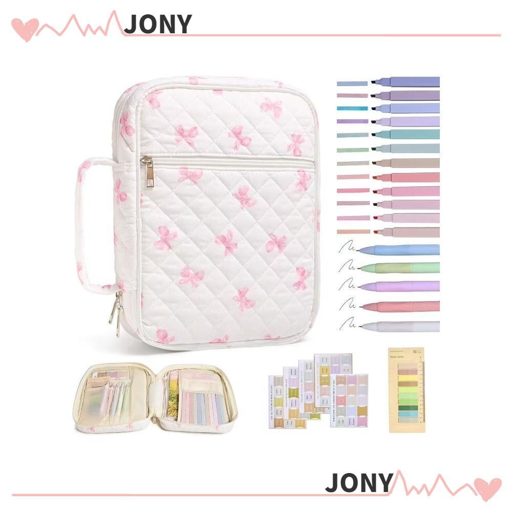 JONY Bible Cover Bag, Floral Design Zipper Pocket Bible Cover , Handle Bible Journaling Kit Church