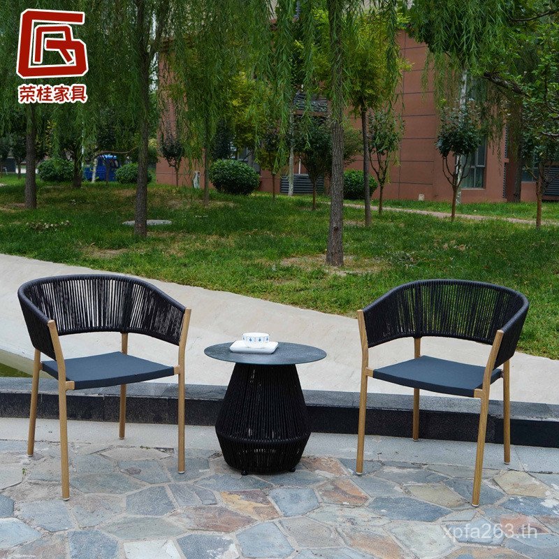 โต๊ะเก้าอี้ Terrace เปิด-อากาศ Vine เก้าอี้ผสมนมชา Shop กลางแจ้ง Vine เก้าอี้ Leisure Courtyard กลาง