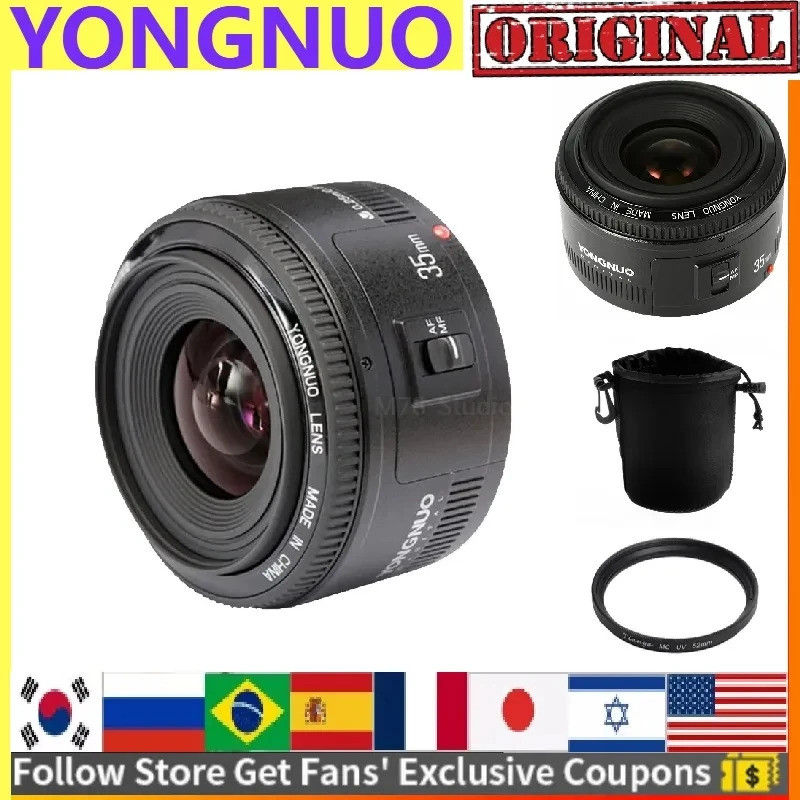 Yongnuo Yn35 มม.เลนส์ 35 มม.F2 เลนส์โฟกัสอัตโนมัติสําหรับ Canon 450d 550d 650d 1100d 5d Mark Iii 700