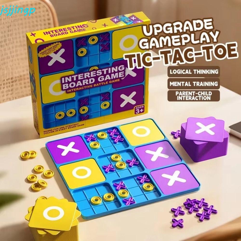 JSJJINGP Montessori Puzzle Table Game, Parent-Child Interactive Montessori Tic Tac Toe Board Game, Tabletop Creative Portable Cognitive Development Board Games Party