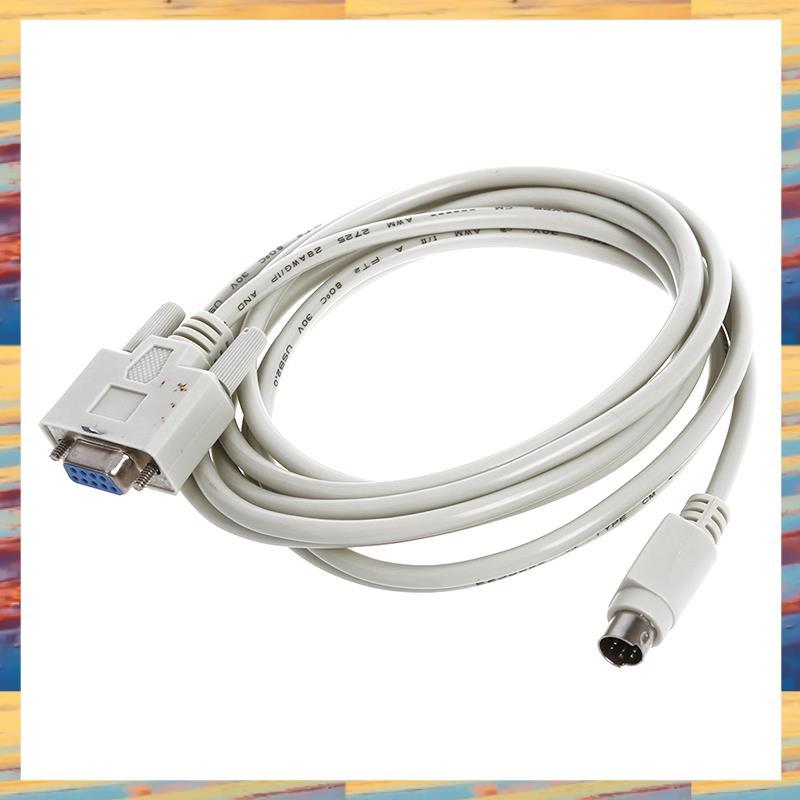 [LMQN] DB9P ถึง 8P Mini Din RS232 สายดาวน์โหลดสีขาว 8.2 Ft สําหรับ PLC -EH