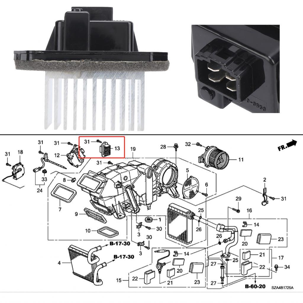 Titishop Blower Motor Resistor Heater Fan 79330?เอสทีเอ็กซ์?A01 สําหรับ MDX 2007?2013 / TLX 2015?201
